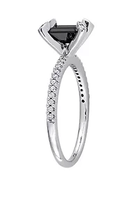 1.1 ct. t.w. Black and White Diamond Engagement Ring 10K Gold
