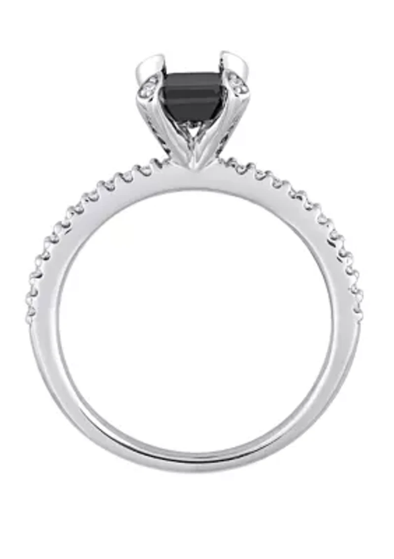 1.1 ct. t.w. Black and White Diamond Engagement Ring 10K Gold