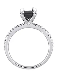 1.1 ct. t.w. Black and White Diamond Engagement Ring 10K Gold