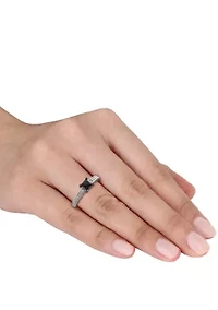 1 ct. t.w. Black and White Diamond Engagement Ring 10K Gold