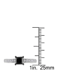 1 ct. t.w. Black and White Diamond Engagement Ring 10K Gold
