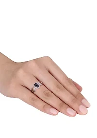 1 ct. t.w. Black and White Diamond Split Shank Ring 10K Rose Gold