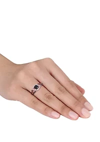 1 ct. t.w. Black and White Diamond Split Shank Engagement Ring 10K Rose Gold