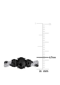 1.4 ct. t.w. Black and White Diamond 3 Stone Crossover Engagement Ring 10K Gold