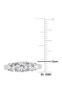 ct. t.w. Lab Created White Sapphire 3 Stone Engagement Ring 10K Gold