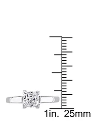 Lab Created White Sapphire Solitaire Engagement Ring 10K Gold