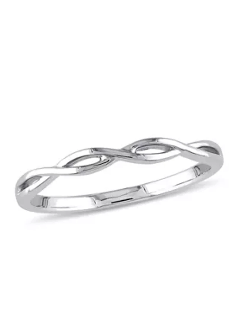 Infinity Wedding Band 10K White Gold