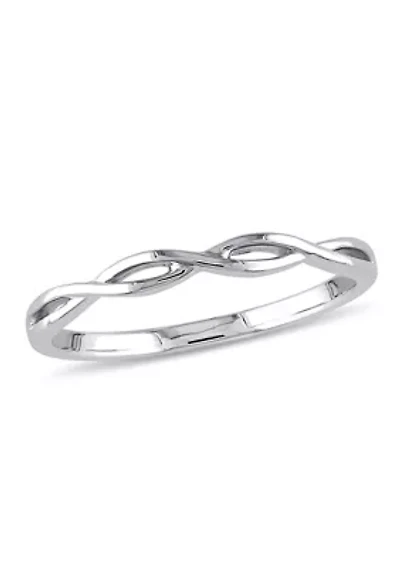 Infinity Wedding Band 10K White Gold