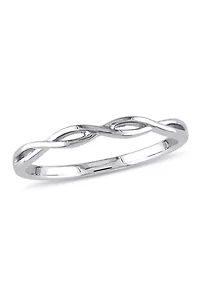Infinity Wedding Band 10K White Gold