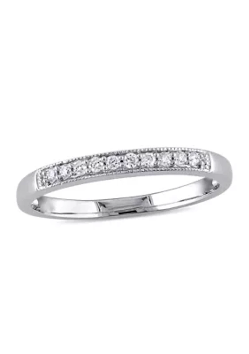 1/10 ct. t.w. Diamond Wedding Band 10K White Gold