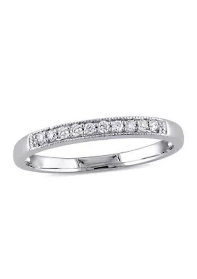 1/10 ct. t.w. Diamond Wedding Band 10K White Gold