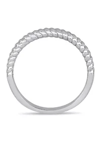 Wedding Band with Twist Design 14K White Gold