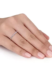 Wedding Band with Twist Design 14K White Gold