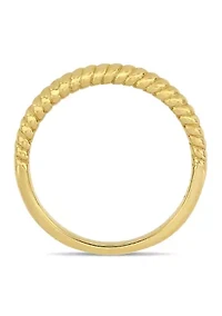 Wedding Band with Twist Design 14K Yellow Gold
