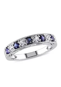4/5 ct. t.w. Lab Created White Sapphire Anniversary Band Sterling Silver