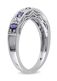 4/5 ct. t.w. Lab Created White Sapphire Anniversary Band Sterling Silver