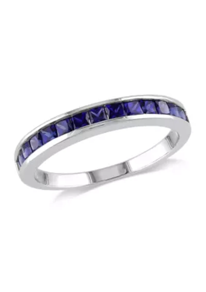 3/4 ct. t.w. Lab Created Blue Sapphire Eternity Ring Sterling Silver