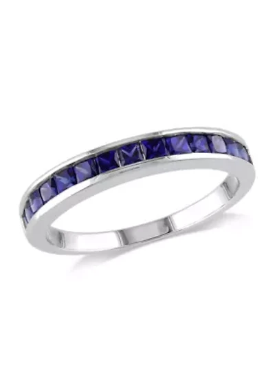 3/4 ct. t.w. Lab Created Blue Sapphire Eternity Ring Sterling Silver