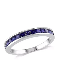 3/4 ct. t.w. Lab Created Blue Sapphire Eternity Ring Sterling Silver