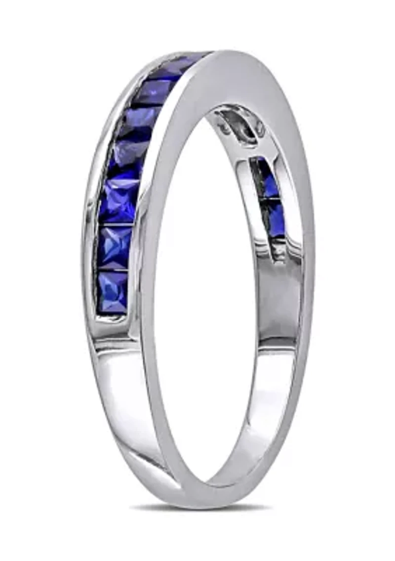 3/4 ct. t.w. Lab Created Blue Sapphire Eternity Ring Sterling Silver