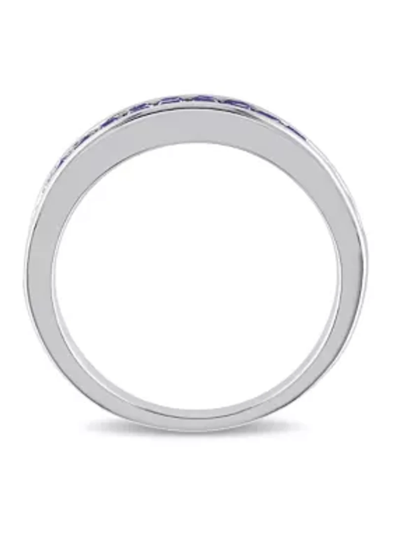 3/4 ct. t.w. Lab Created Blue Sapphire Eternity Ring Sterling Silver