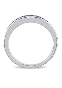 3/4 ct. t.w. Lab Created Blue Sapphire Eternity Ring Sterling Silver