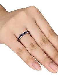 3/4 ct. t.w. Lab Created Blue Sapphire Eternity Ring Sterling Silver