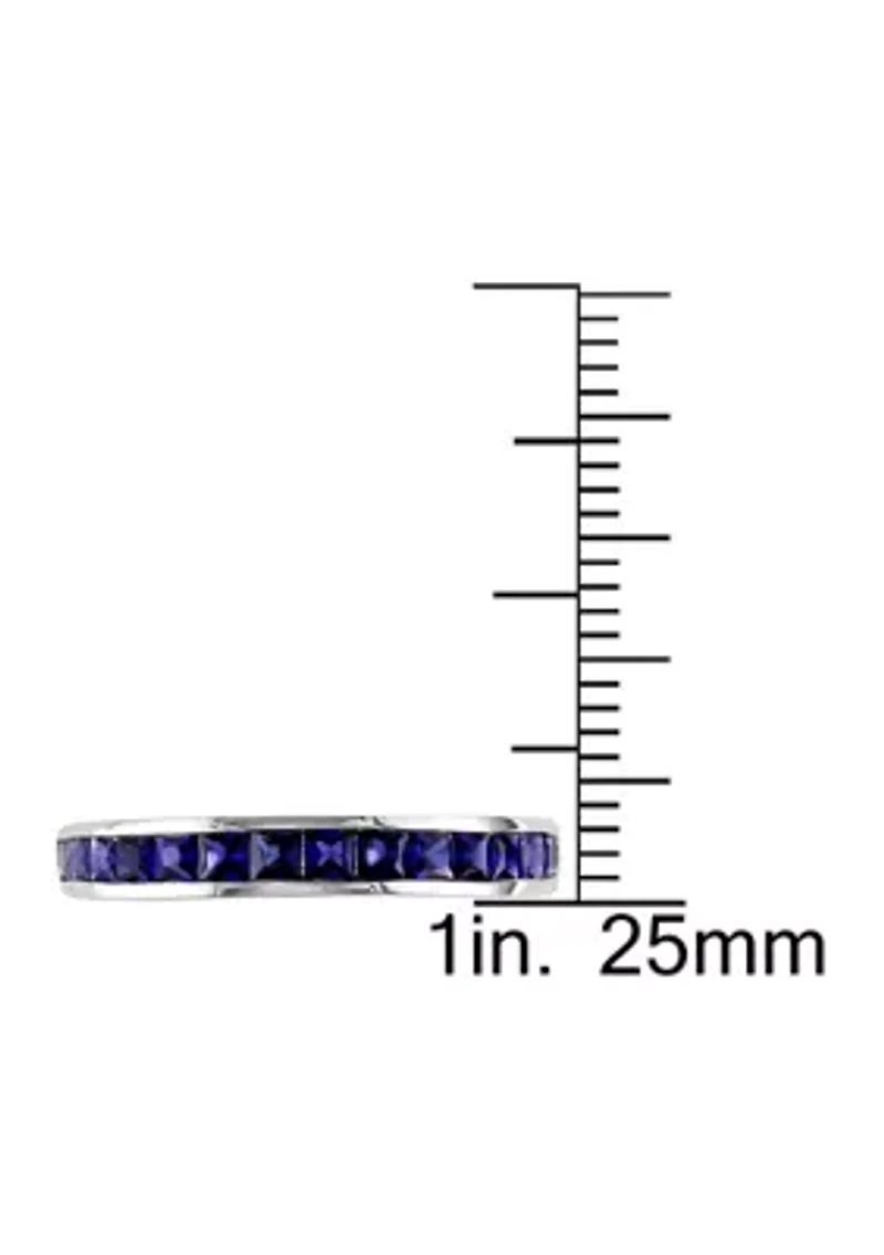 3/4 ct. t.w. Lab Created Blue Sapphire Eternity Ring Sterling Silver