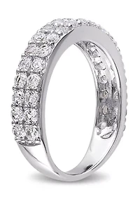 1.88 ct. t.w. Lab Created White Sapphire Double Row Ring Sterling Silver