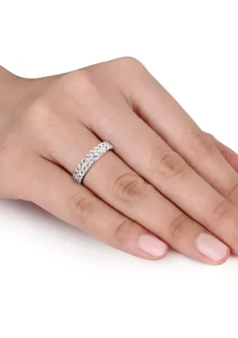 1.88 ct. t.w. Lab Created White Sapphire Double Row Ring Sterling Silver