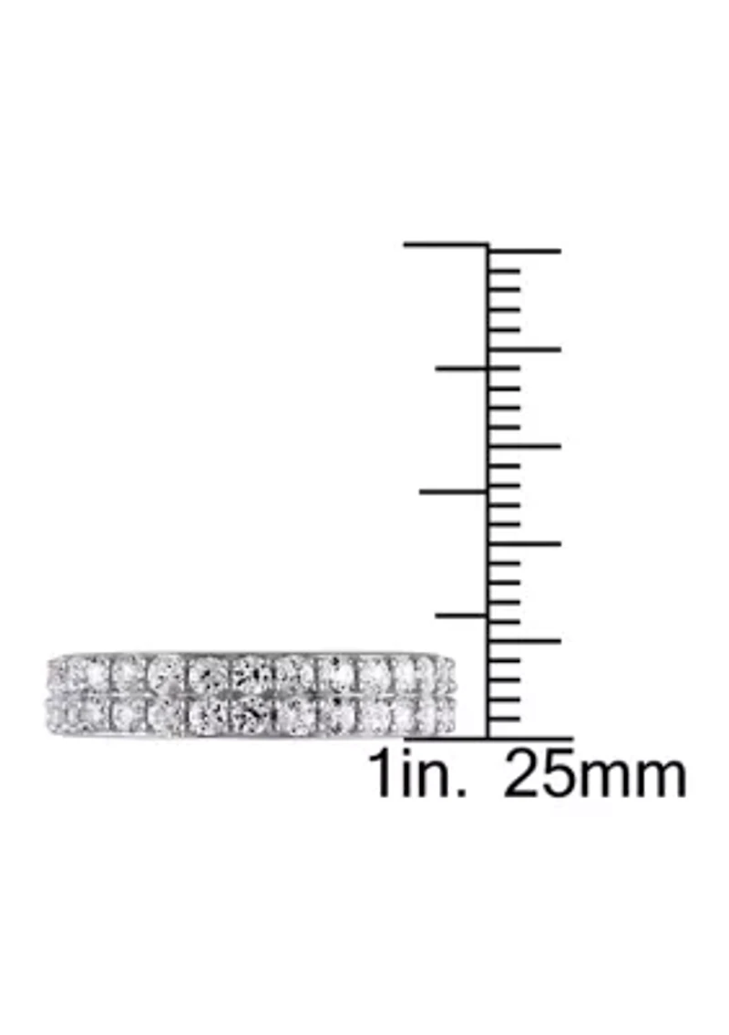 1.88 ct. t.w. Lab Created White Sapphire Double Row Ring Sterling Silver