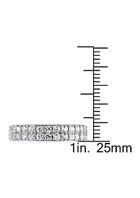 1.88 ct. t.w. Lab Created White Sapphire Double Row Ring Sterling Silver