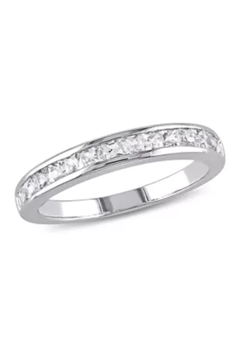 3/4 ct. t.w. Lab Created White Sapphire Channel Set Anniversary Band Sterling Silver