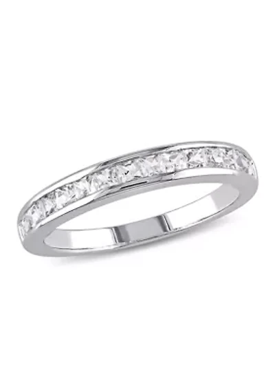 3/4 ct. t.w. Lab Created White Sapphire Channel Set Anniversary Band Sterling Silver