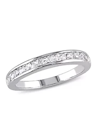 3/4 ct. t.w. Lab Created White Sapphire Channel Set Anniversary Band Sterling Silver