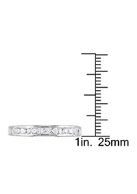 3/4 ct. t.w. Lab Created White Sapphire Channel Set Anniversary Band Sterling Silver