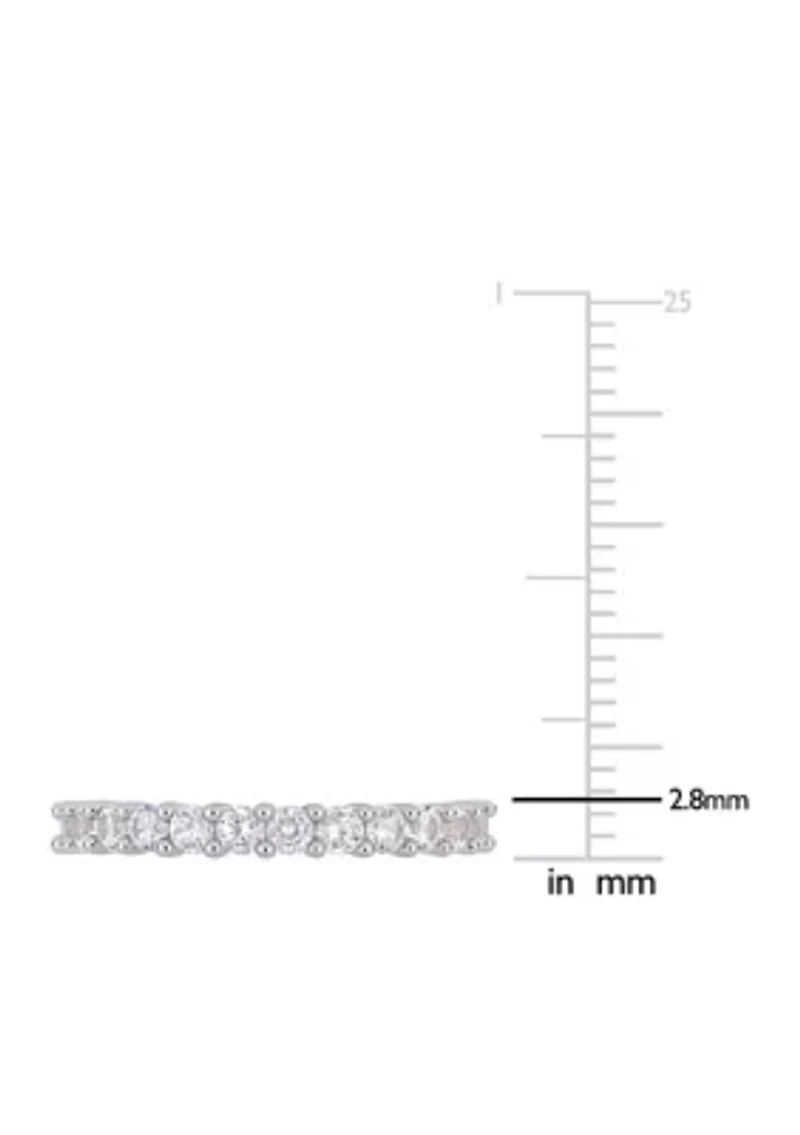 1.1 ct. t.w. Lab Created White Sapphire Stacking Ring Sterling Silver