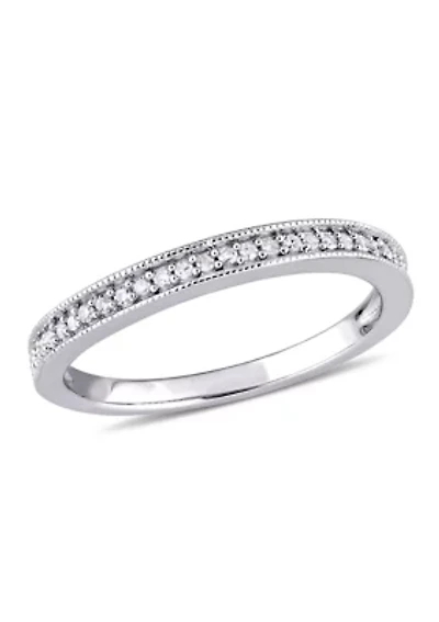 1/8 ct. t.w. Diamond Wedding Band Sterling Silver