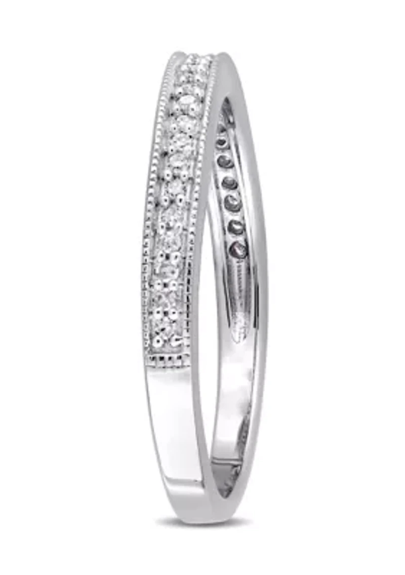 1/8 ct. t.w. Diamond Wedding Band Sterling Silver