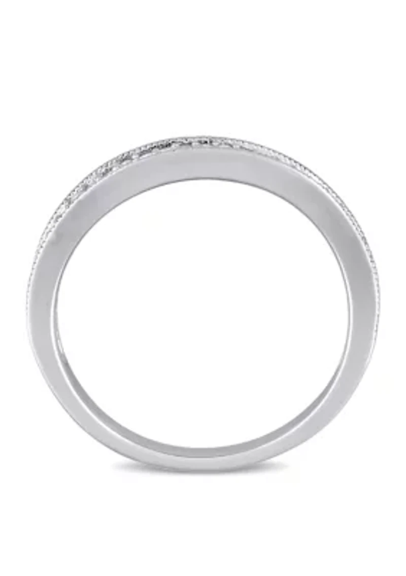 1/8 ct. t.w. Diamond Wedding Band Sterling Silver