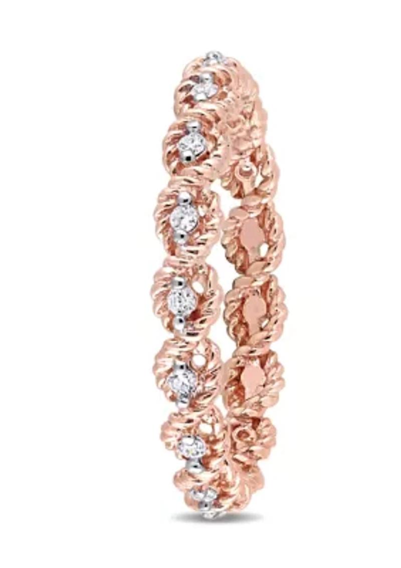 1/6 ct. t.w. Diamond Infinity Eternity Ring 10K Rose Gold