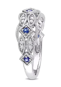 1/3 ct. t.w. Sapphire and 1/10 Diamond Ring 10K White Gold