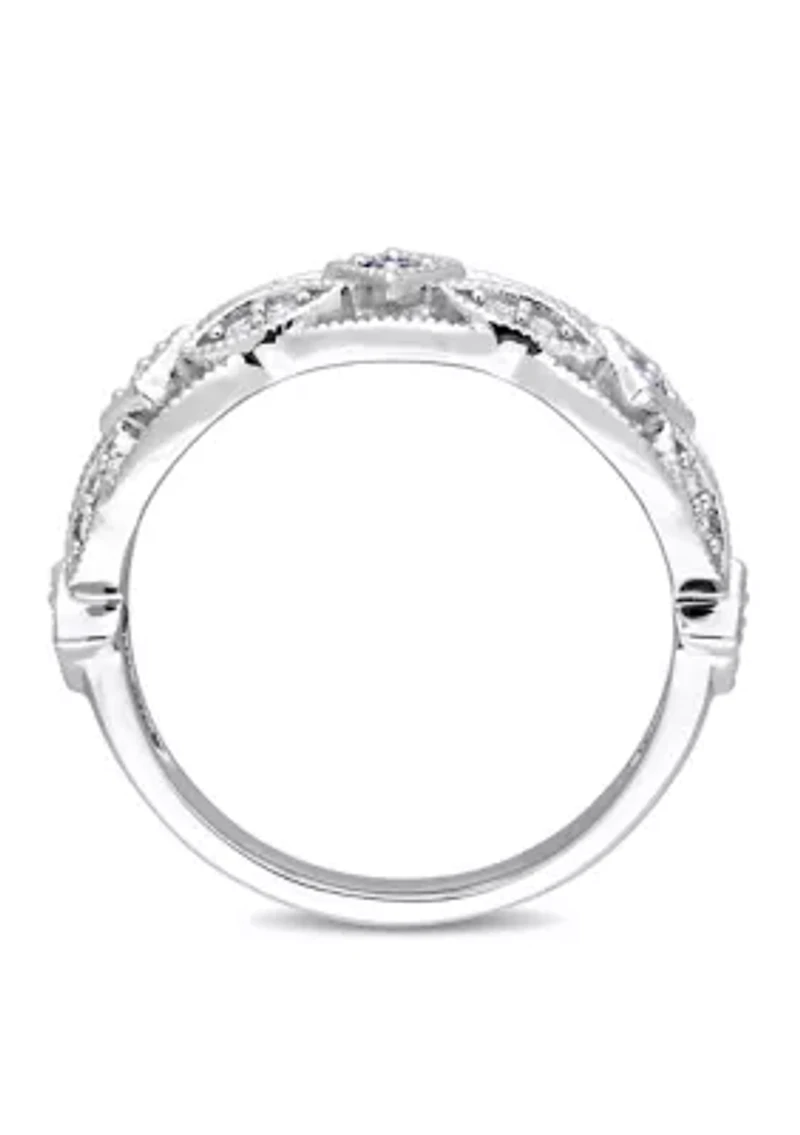 1/3 ct. t.w. Sapphire and 1/10 Diamond Ring 10K White Gold