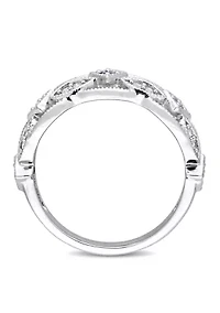 1/3 ct. t.w. Sapphire and 1/10 Diamond Ring 10K White Gold