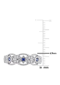 1/3 ct. t.w. Sapphire and 1/10 Diamond Ring 10K White Gold