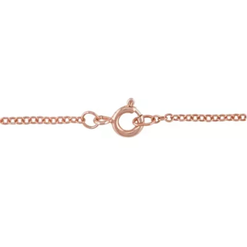 Diamond & Morganite & Pink Tourmaline Pendant with Chain in Rose Plated Sterling Silver