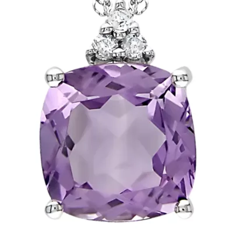 10k White Gold Amethyst Pendant