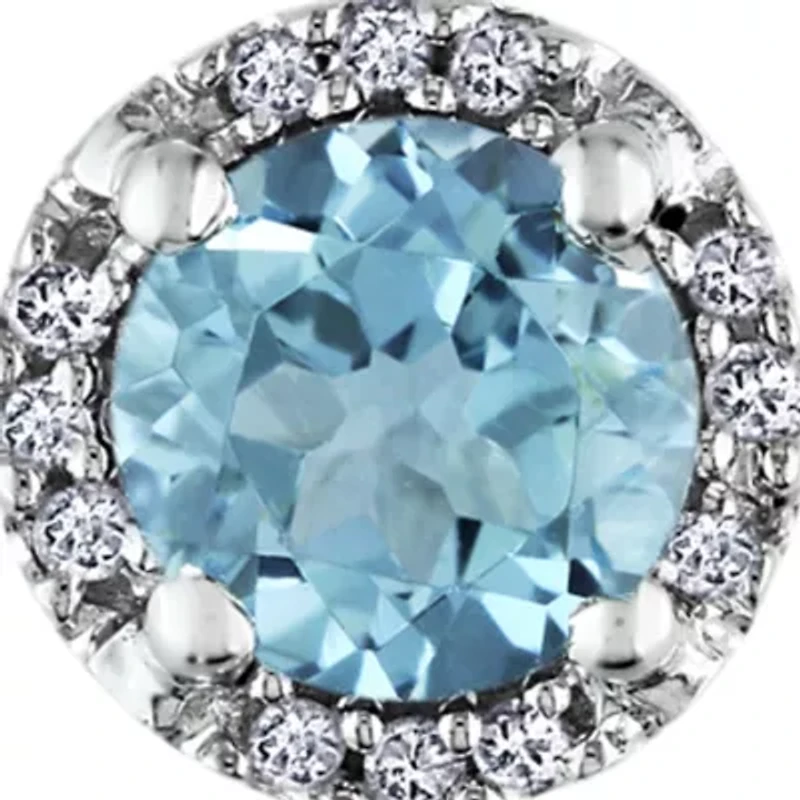 10k White Gold Blue Topaz Stud Earrings