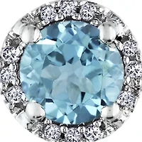 10k White Gold Blue Topaz Stud Earrings