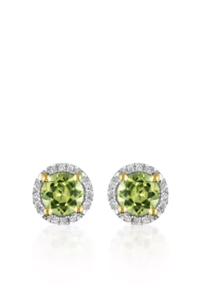 10k Yellow Gold Peridot Stud Earrings